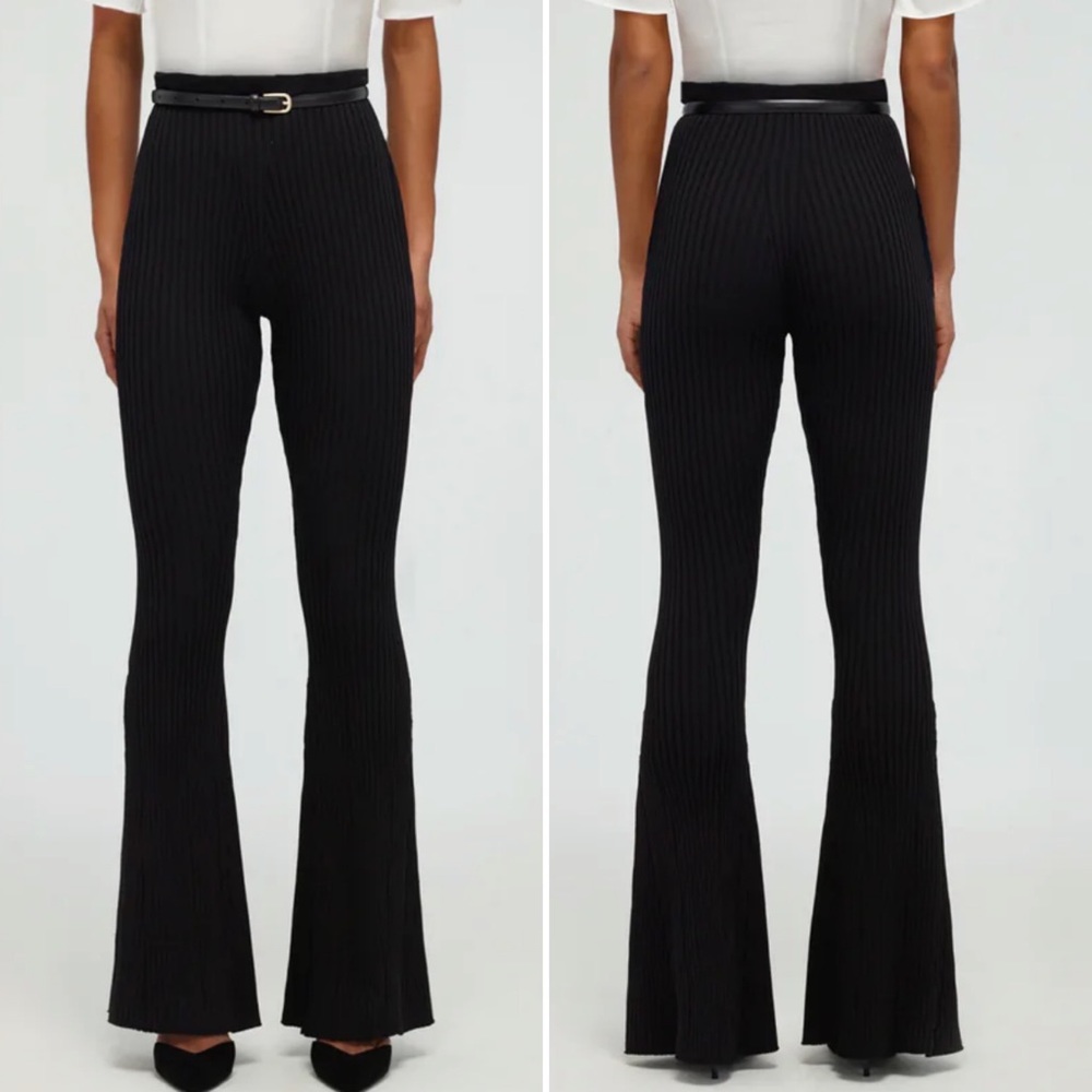 Self-Portrait Ribbed Knit Trouser - Picture 4 of 15